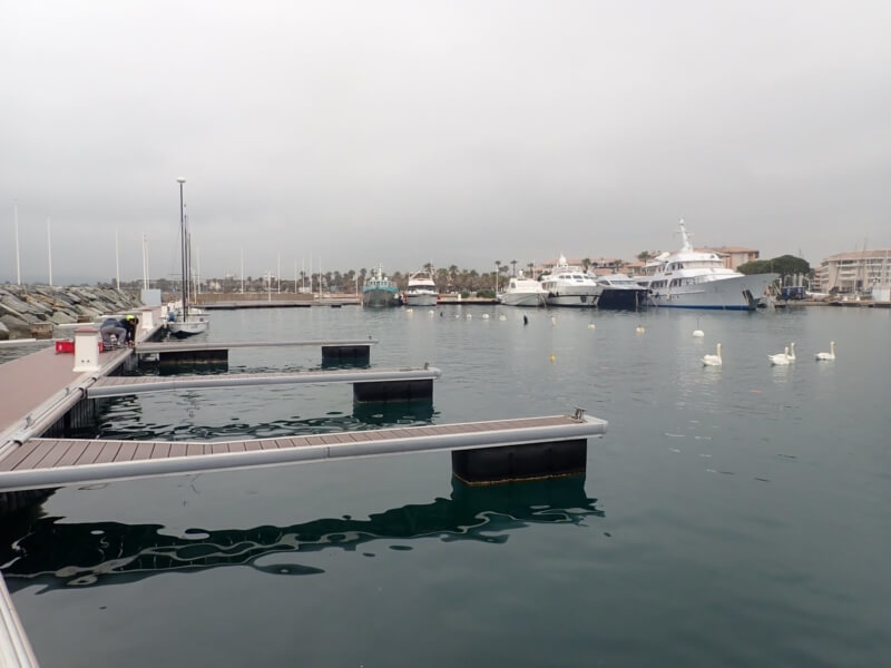 The sailing school pontoons are ready